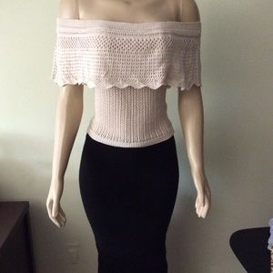 Beige off-shoulder top
